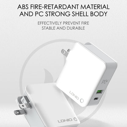 LDNIO A4403C 30W PD + Auto-id Foldable Fast Travel Charger with 1m 8 Pin Cable, AU Plug����������...