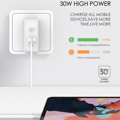 LDNIO A4403C 30W PD + Auto-id Foldable Fast Travel Charger with 1m 8 Pin Cable, AU Plug����������...