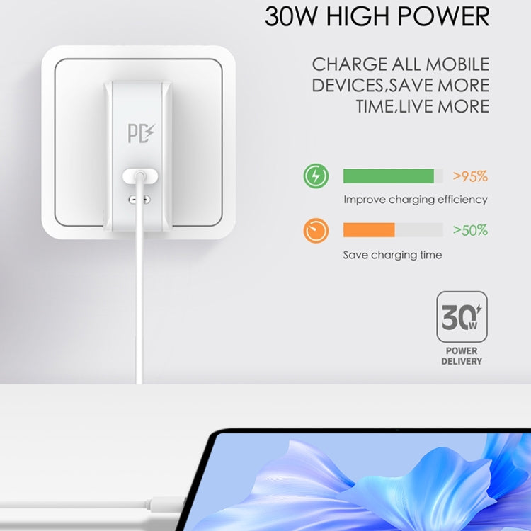 LDNIO A4403C 30W PD + Auto-id Foldable Fast Travel Charger with 1m USB-C / Type-C Cable, AU Plug�...