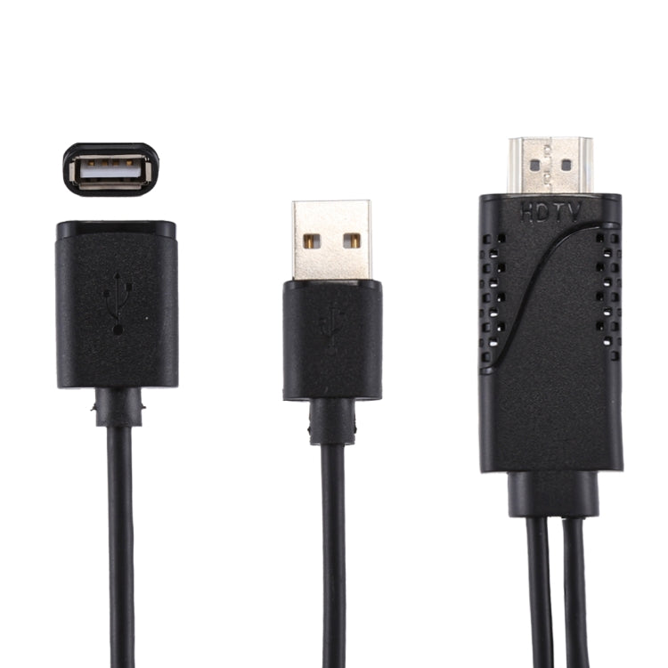 USB 2.0 Male + USB 2.0 Female to HDMI Cable