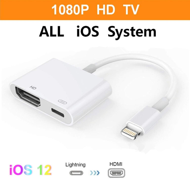 E-Gin-LTH-002 8 Pin Digital AV to HDMI Adapter + USB Charging Port for 1080P HD TV Display Screen...