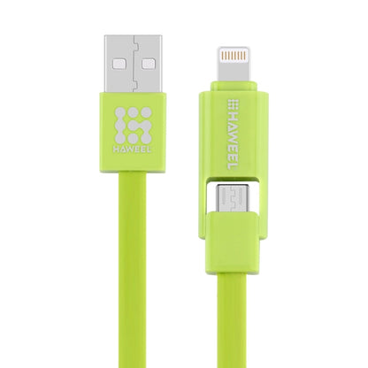 HAWEEL 1m 2 in 1 Micro USB & 8 Pin to USB Data Sync Charge Cable, 2 in 1 Cable in two connectors