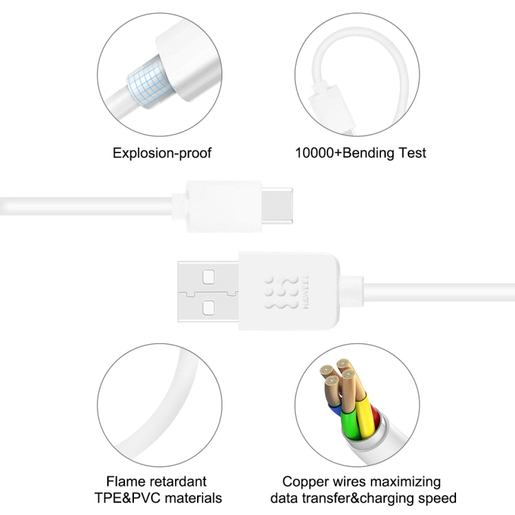 HAWEEL 2m USB-C / Type-C to USB 2.0 Data & Charging Cable
