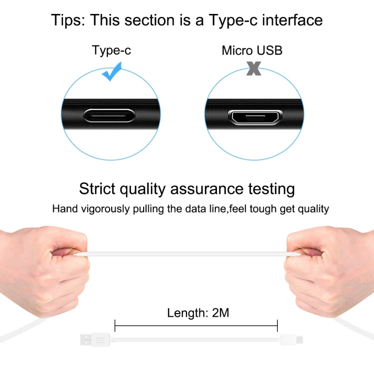 HAWEEL 2m USB-C / Type-C to USB 2.0 Data & Charging Cable