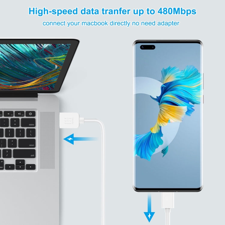 HAWEEL 2m USB-C / Type-C to USB 2.0 Data & Charging Cable