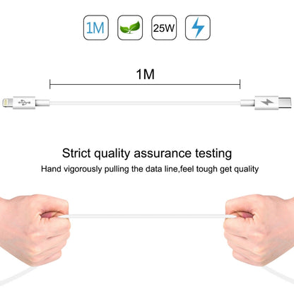 HAWEEL 25W 3A USB-C / Type-C to 8 Pin PD Fast Charging Cable for iPhone, iPad, Cable Length:1m
