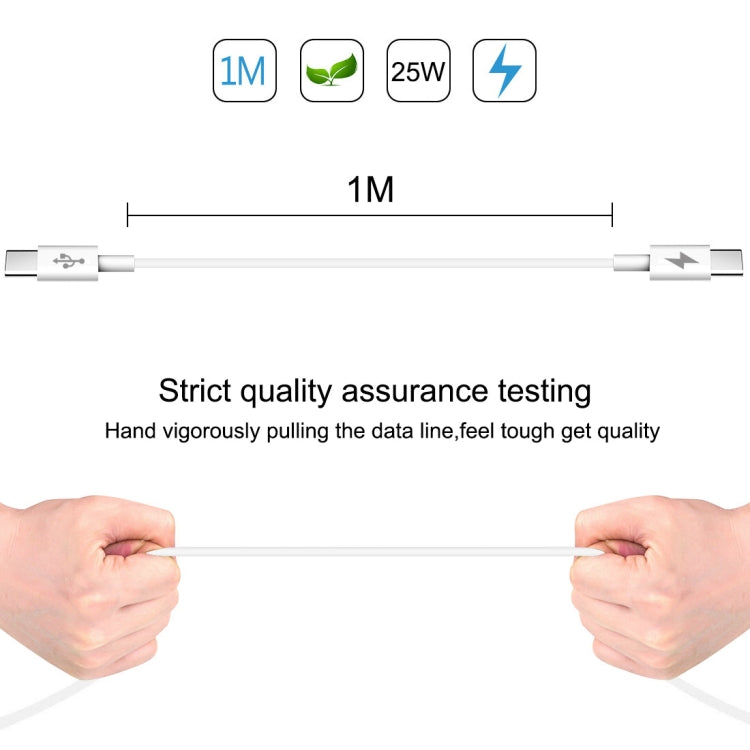 HAWEEL 25W 3A Type-C / USB-C to Type-C / USB-C PD Fast Charging Data Cable, Length: 1m