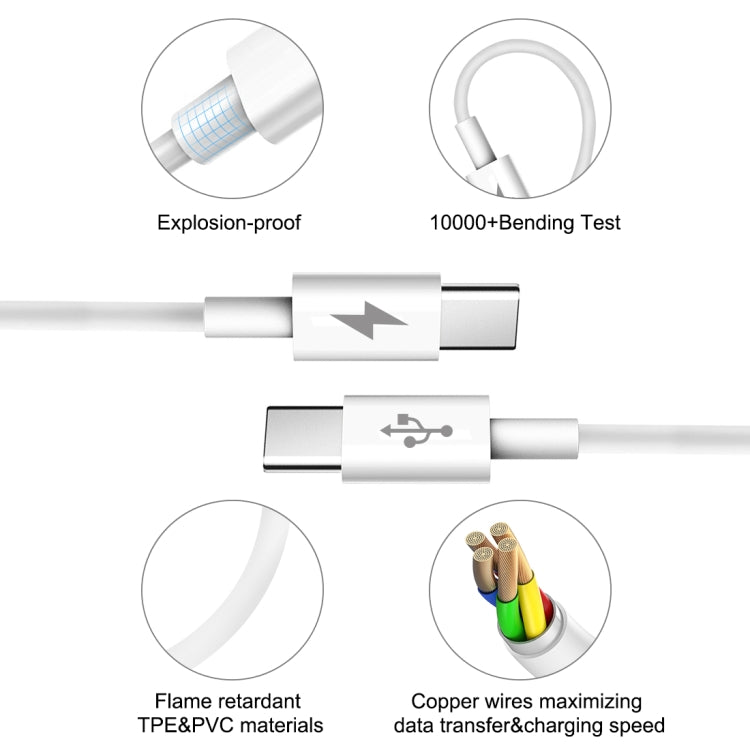 HAWEEL 25W 3A Type-C / USB-C to Type-C / USB-C PD Fast Charging Data Cable, Length: 1m