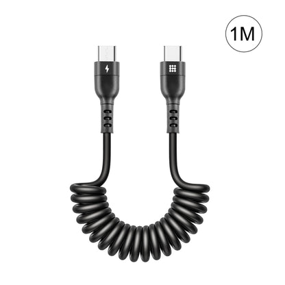 HAWEEL 1m 5A USB-C / Type-C to USB-C / Type-C Retractable Coiled PD Fast Charging Cable����������...
