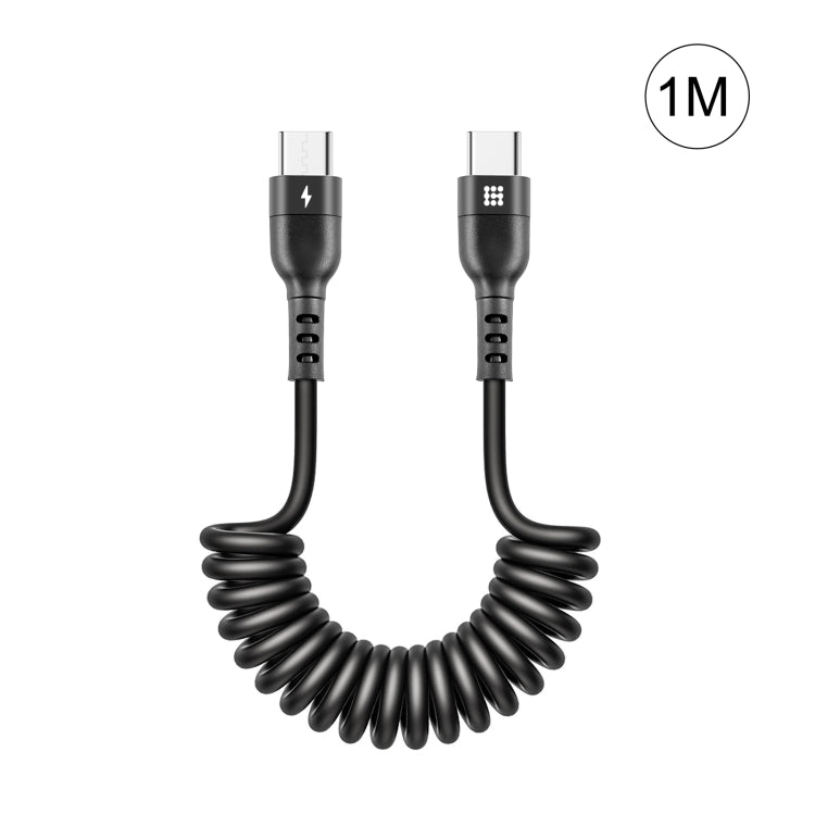 HAWEEL 1m 5A USB-C / Type-C to USB-C / Type-C Retractable Coiled PD Fast Charging Cable����������...