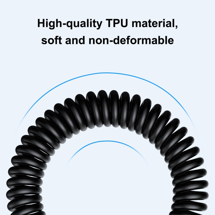 HAWEEL 1m 5A USB-C / Type-C to USB-C / Type-C Retractable Coiled PD Fast Charging Cable����������...