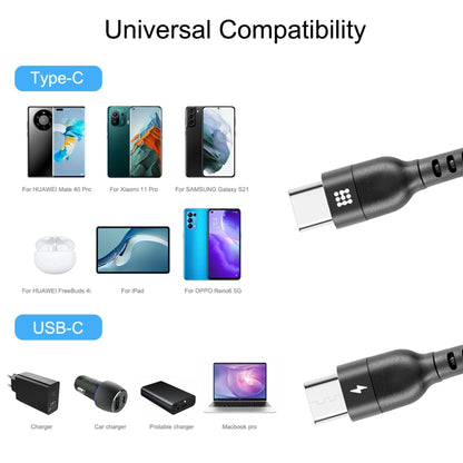 HAWEEL 1m 5A USB-C / Type-C to USB-C / Type-C Retractable Coiled PD Fast Charging Cable����������...