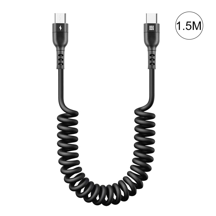 HAWEEL 1.5m 5A USB-C / Type-C to USB-C / Type-C Retractable Coiled PD Fast Charging Cable��������...