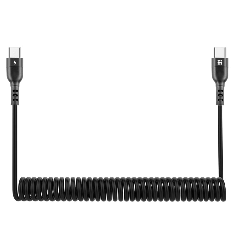 HAWEEL 1.5m 5A USB-C / Type-C to USB-C / Type-C Retractable Coiled PD Fast Charging Cable��������...