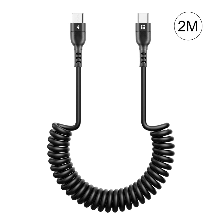 HAWEEL 2m 5A USB-C / Type-C to USB-C / Type-C Retractable Coiled PD Fast Charging Cable����������...