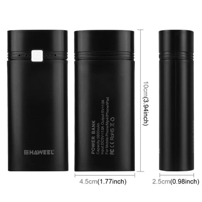 HAWEEL DIY 2x 18650 Battery (Not Included) 5600mAh Power Bank Shell Box with USB Output & Indicat...