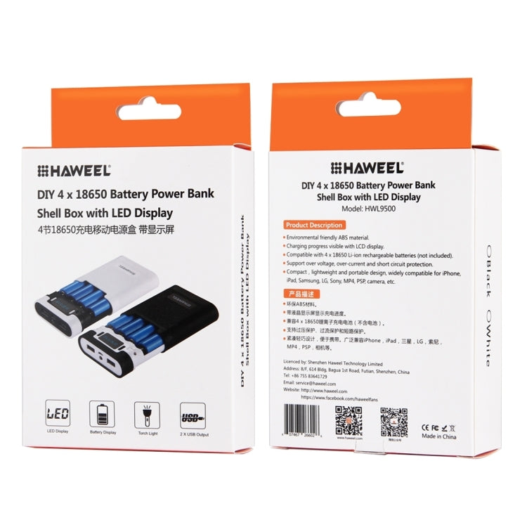 HAWEEL DIY 4 x 18650 Battery (Not Included) Shell Box