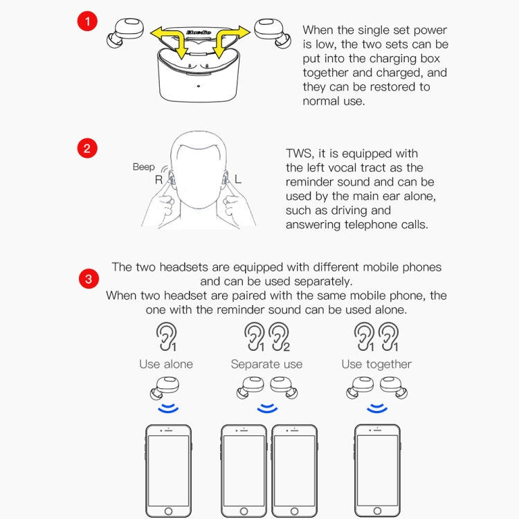 Bluedio TWS T-elf Bluetooth Version 5.0 In-Ear Bluetooth Headset with Headphone Charging Cabin���...