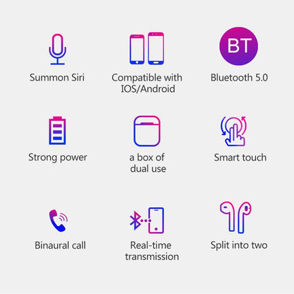 i9 Touch Wireless TWS Sport Bilateral Stereo Bluetooth 5.0 Headset with Charging Box, Touch Versi...