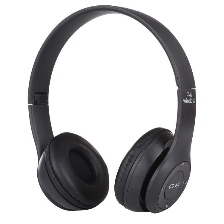 P47 Foldable Wireless Bluetooth Headphone with 3.5mm Audio Jack, Support MP3 / Call, P47 Black���...