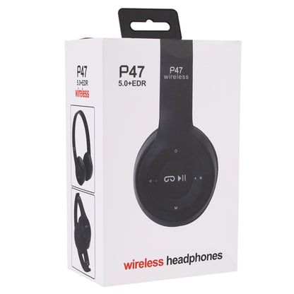 P47 Foldable Wireless Bluetooth Headphone with 3.5mm Audio Jack, Support MP3 / Call, P47 Black���...