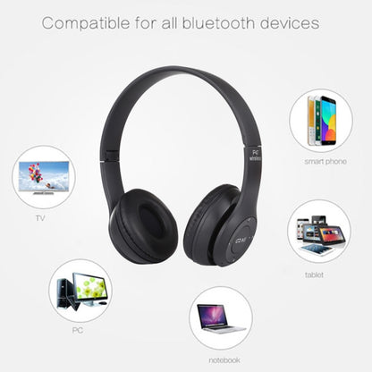 P47 Foldable Wireless Bluetooth Headphone with 3.5mm Audio Jack, Support MP3 / Call, P47 Black���...