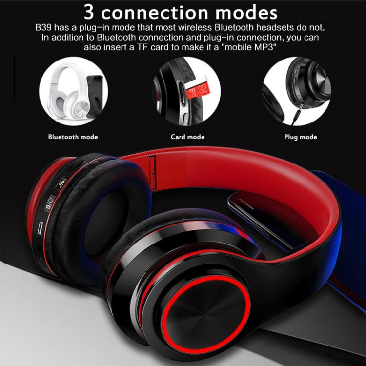 B39 Wireless Bluetooth V5.0 Headset, B39 (Red), B39 (White), B39 (Blue), B39 (Black Red)���������...