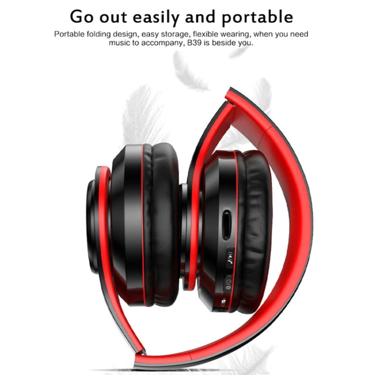 B39 Wireless Bluetooth V5.0 Headset, B39 (Red), B39 (White), B39 (Blue), B39 (Black Red)���������...