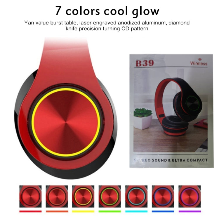 B39 Wireless Bluetooth V5.0 Headset, B39 (Red), B39 (White), B39 (Blue), B39 (Black Red)���������...