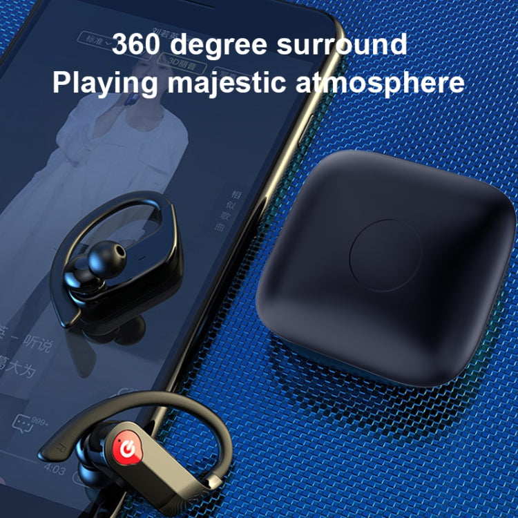 Q83 Wireless Ear-mounted Sports Bluetooth Earphone with Charging Box, Supports Three-screen LED P...