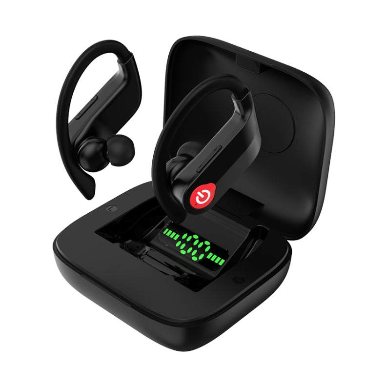 Q83 Wireless Ear-mounted Sports Bluetooth Earphone with Charging Box, Supports Three-screen LED P...