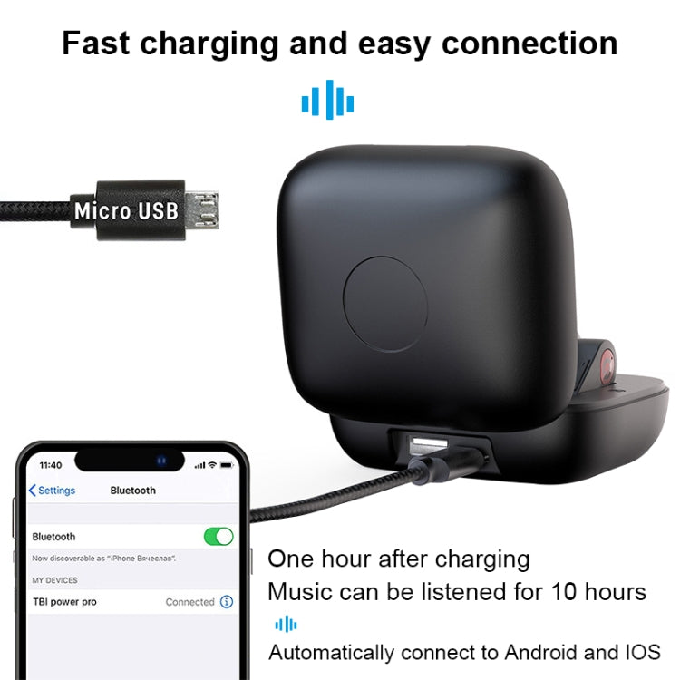 Q83 Wireless Ear-mounted Sports Bluetooth Earphone with Charging Box, Supports Three-screen LED P...
