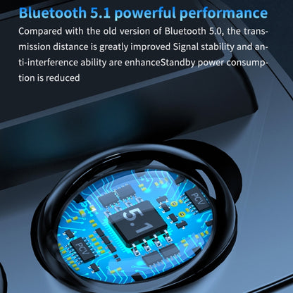 M9 Bluetooth 5.1 TWS Mirror Digital Display Wireless Bluetooth Earphone with Charging Box Flashli...