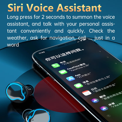 M9 Bluetooth 5.1 TWS Mirror Digital Display Wireless Bluetooth Earphone with Charging Box Flashli...
