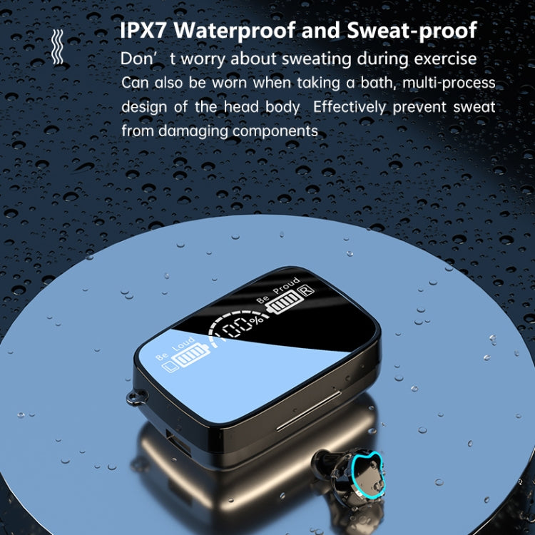M9 Bluetooth 5.1 TWS Mirror Digital Display Wireless Bluetooth Earphone with Charging Box Flashli...
