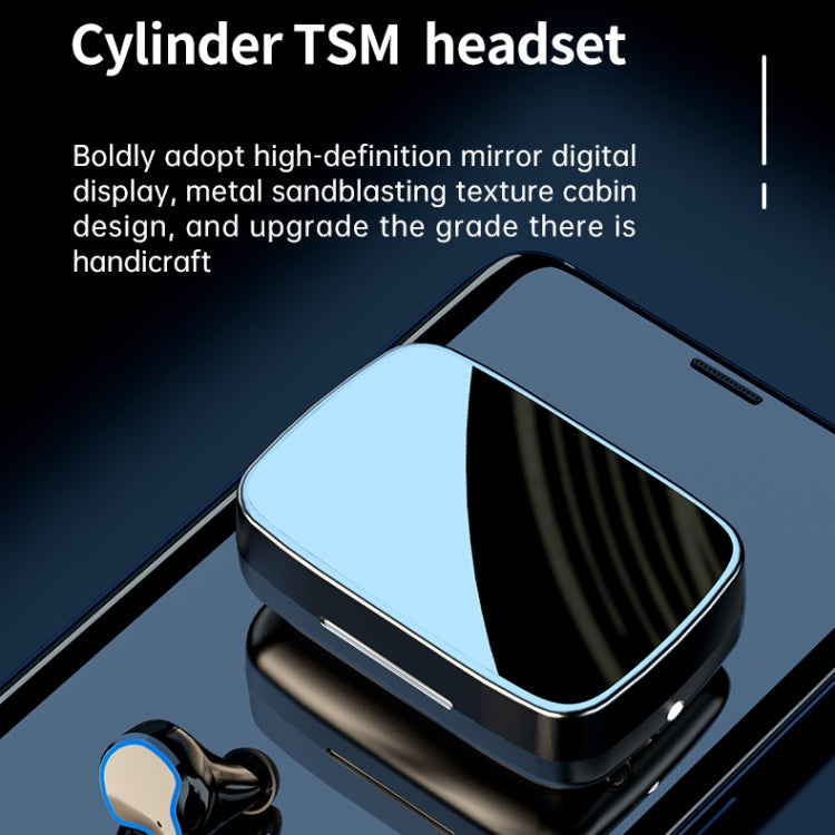 M9 Bluetooth 5.1 TWS Mirror Digital Display Wireless Bluetooth Earphone with Charging Box Flashli...