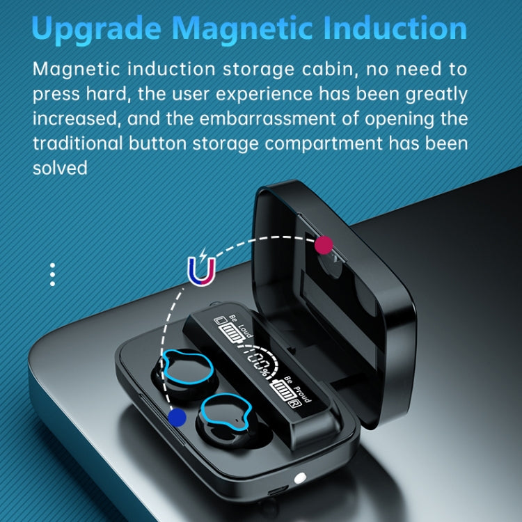 M9 Bluetooth 5.1 TWS Mirror Digital Display Wireless Bluetooth Earphone with Charging Box Flashli...