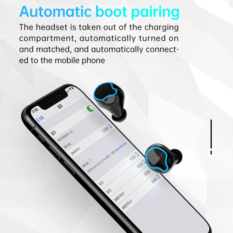 M9 Bluetooth 5.1 TWS Mirror Digital Display Wireless Bluetooth Earphone with Charging Box Flashli...