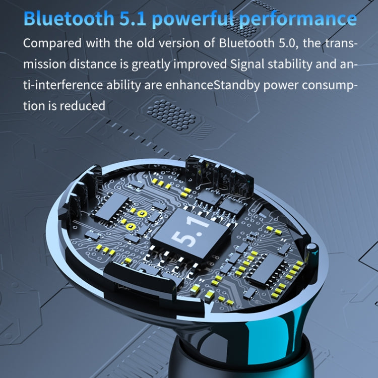 M10 Bluetooth 5.1 TWS Digital Display Wireless Bluetooth Earphone with Charging Box, Support Touc...