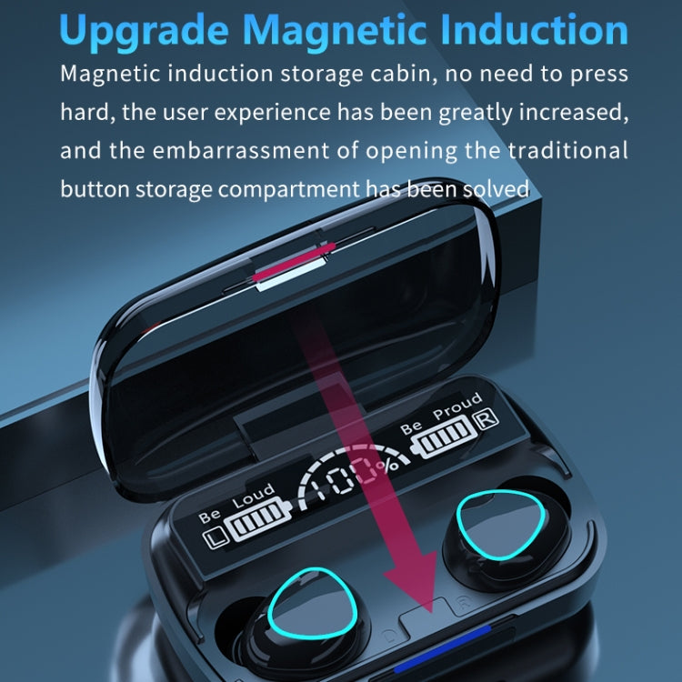 M10 Bluetooth 5.1 TWS Digital Display Wireless Bluetooth Earphone with Charging Box, Support Touc...