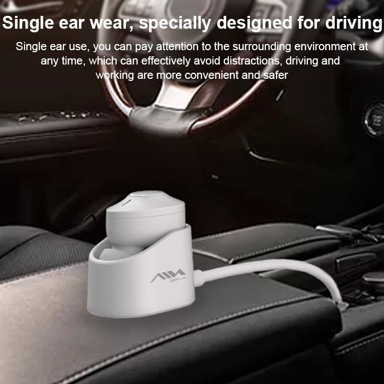 AIN MK-X18S USB Car Single Wireless Bluetooth Earphone with Charging Box, Support HD Call & Siri ...