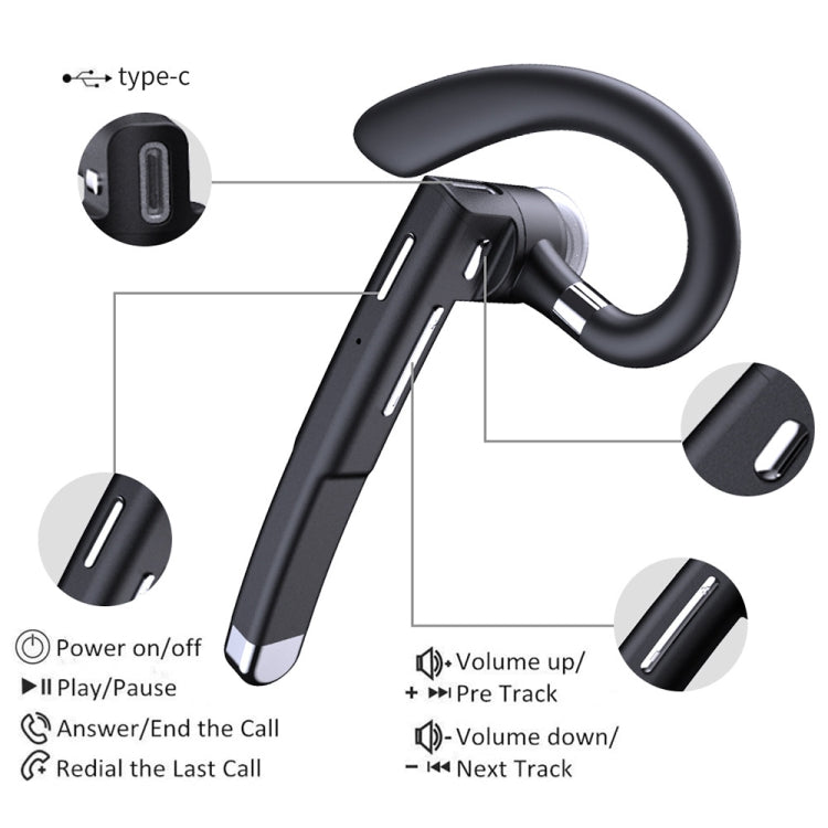 YYK-525 Single Rotatable Earhook Noise Cancelling Wireless Bluetooth Earphone with Charging Box &...