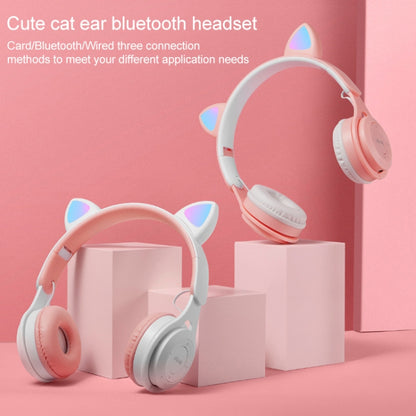 M6 Luminous Cat Ears Two-color Foldable Bluetooth Headset with 3.5mm Jack & TF Card Slot���������...