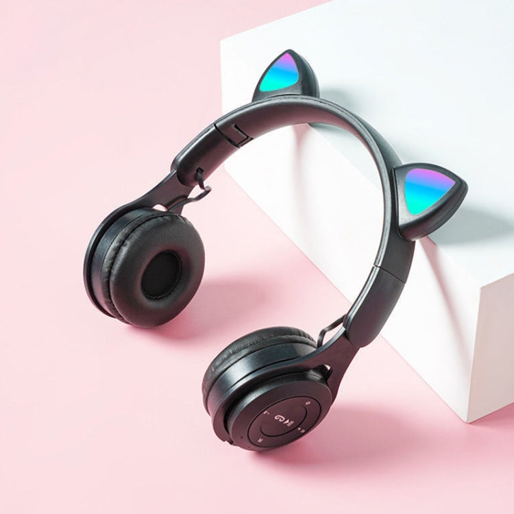M6 Luminous Cat Ears Pure-color Foldable Bluetooth Headset with 3.5mm Jack & TF Card Slot��������...