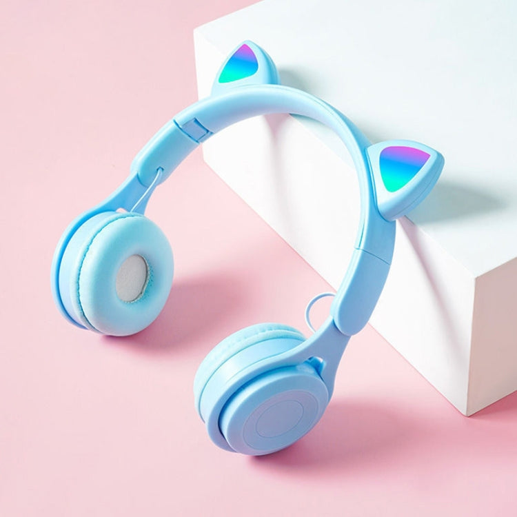 M6 Luminous Cat Ears Pure-color Foldable Bluetooth Headset with 3.5mm Jack & TF Card Slot��������...