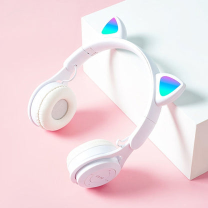 M6 Luminous Cat Ears Pure-color Foldable Bluetooth Headset with 3.5mm Jack & TF Card Slot��������...