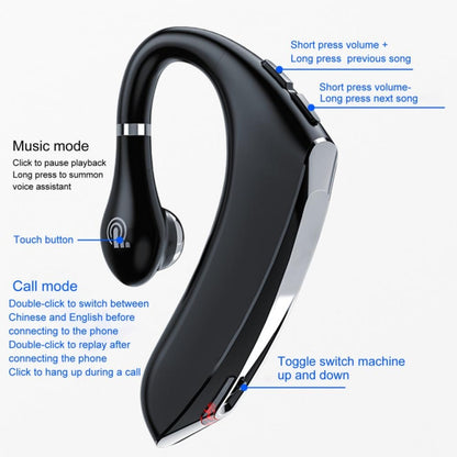 DS800 Bluetooth 5.0 Universal Hanging Ear Style Business Sports Wireless Bluetooth Earphone with ...
