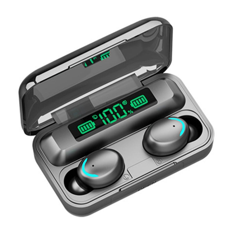 F9-5C LED Light + Digital Display Noise Reduction Bluetooth Earphone(Black), F9-5C LED Light Blac...