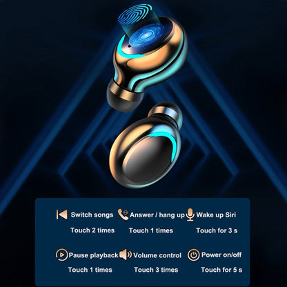 F9-5C LED Light + Digital Display Noise Reduction Bluetooth Earphone with Hand Strap