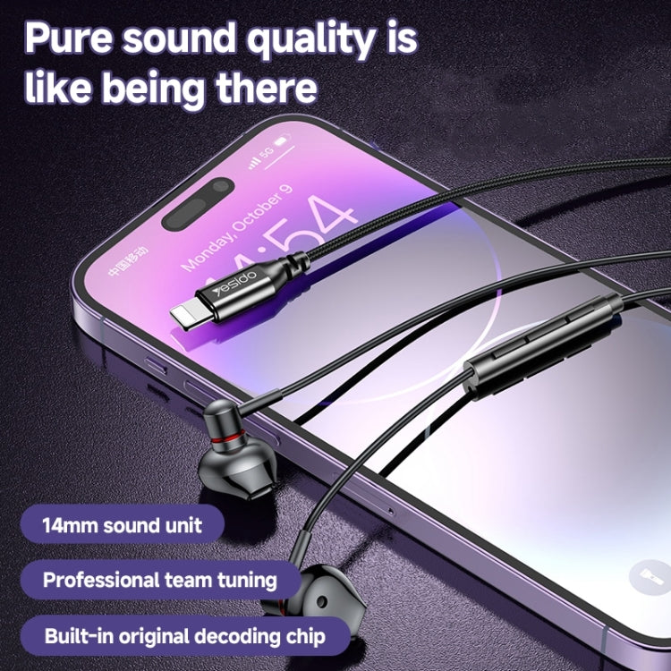 Yesido YH48 8 Pin Metal Line-Control In-Ear Wired Earphone, Length: 1.2m, YH48